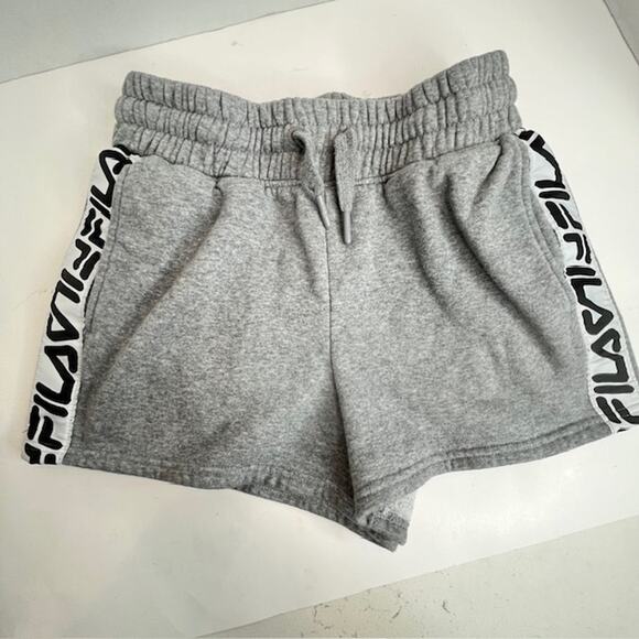 Fila Gray Side Panel Fleece Workout Shorts Sz Small - Picture 1 of 6